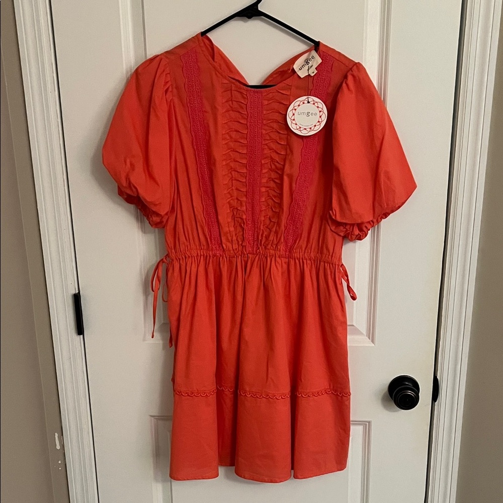 Umgee Women's Mini Dress in Vibrant Orange